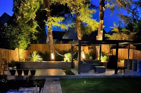 Rear garden at night
