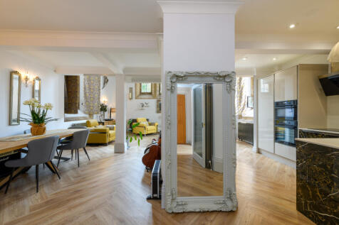 Living room through to kitchen