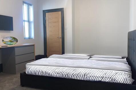 bedroom with black a
