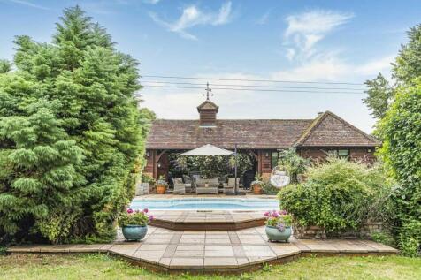 Pool terrace with pool house