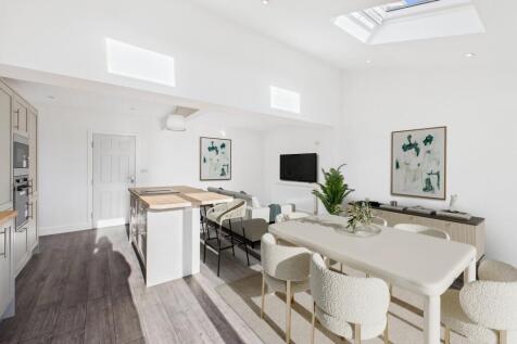 Virtually staged kitchen living space