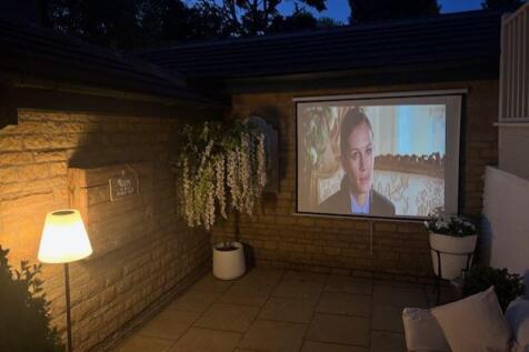 Outside cinema patio