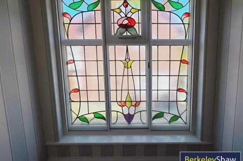 Feature stained glass landing window