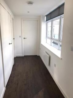 Large hallway with storage cupboard.