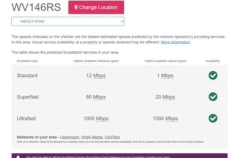 Broadband Speeds 14 Hadley July 2025