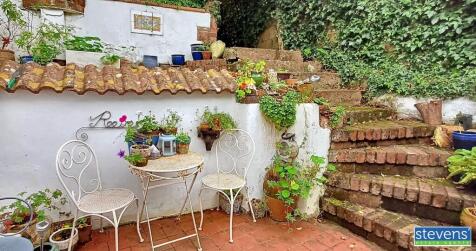 looking up steps from patio