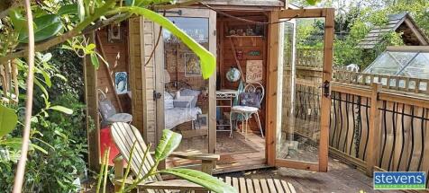 summerhouse with door open