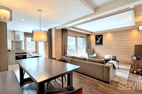Living room kitchen lounge apartment Courchevel Mo