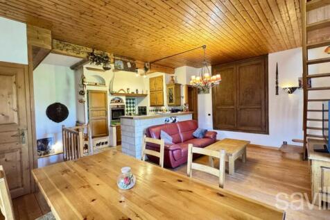 Living room kitchen village house Courchevel