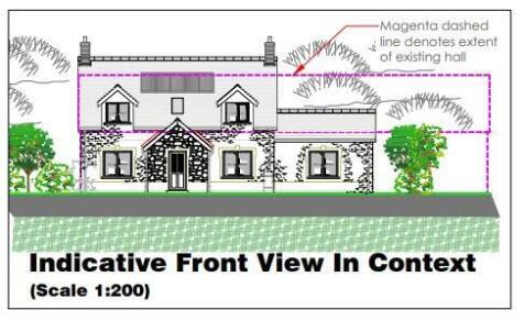 Elevation - Front View - Village Hall, Rosemarket.