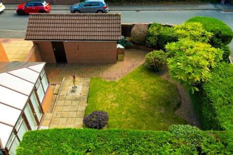 An aerial shot of the back garden