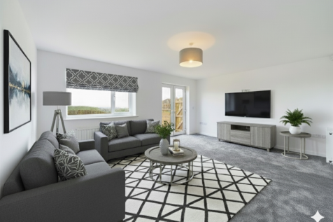 Virtually Staged Living Room Showing How This Room