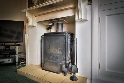 log burner in dining room