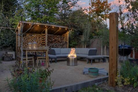 Champagne terrace at dusk