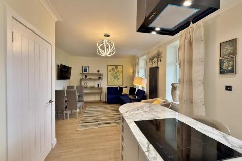 Open plan living room from the kitchen