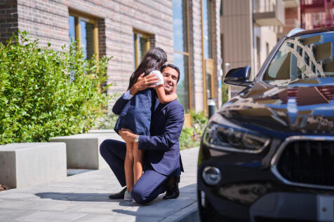 Father and daughter hugging