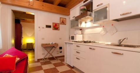 kitchen with living