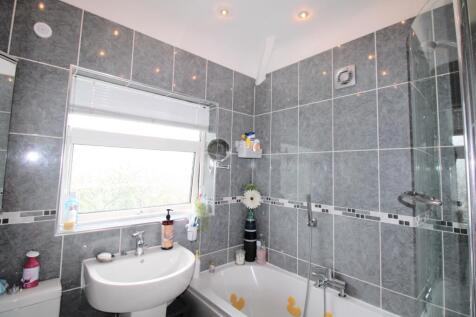 Bath with overhead shower