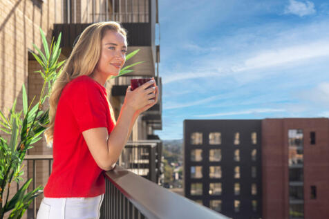 Woman on balcony