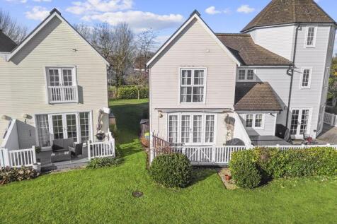 Drone of lakeside deck