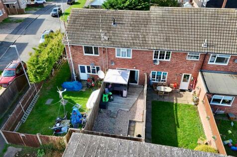 Rear elevated drone shot