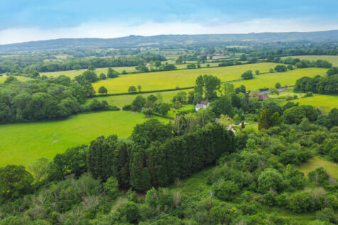 Drone view of open countryside surrounding South Chailey with public footpaths running directly from the house