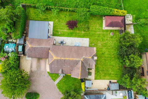 Elevated view of the house and garden