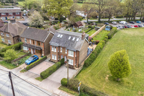 Aerial view of the house and garden