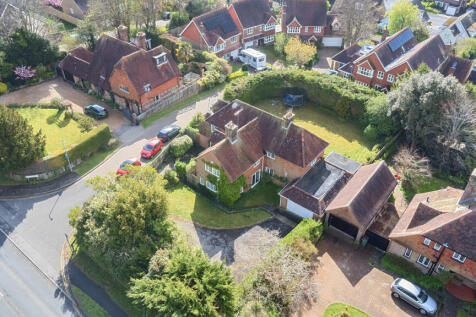 Elevated view of the house and plot