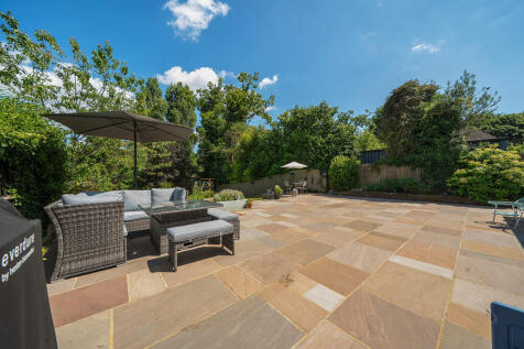 Large newly laid (2022) Indian Sandstone terrace