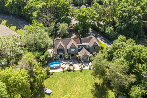 Aerial view of rear elevation and plot