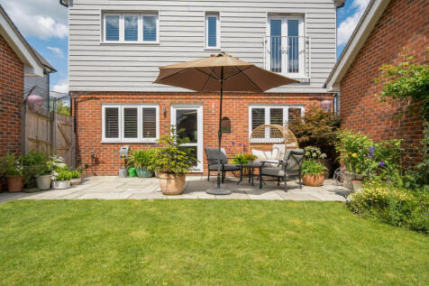 South facing private rear garden with newly laid Indian sandstone terrace
