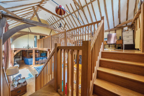 Fantastic double height Living / Dining Room with stairs to study/snug and Master Bedroom