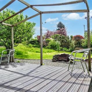 decking at log cabin
