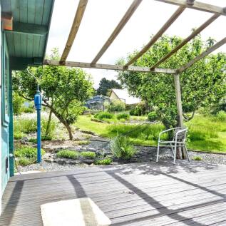 decking at log cabin