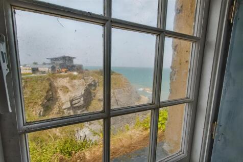 View from inside stone cottage