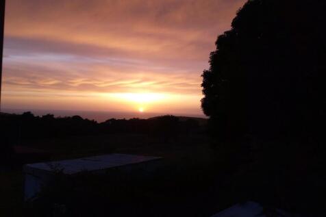 Sunset distant sea view from landing