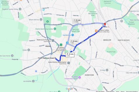 Google Maps to Hitchin Train Station