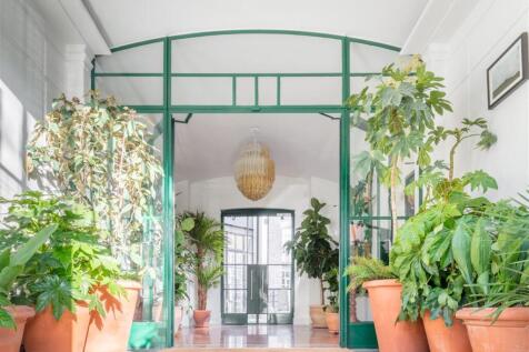 Plant-filled entrance hall