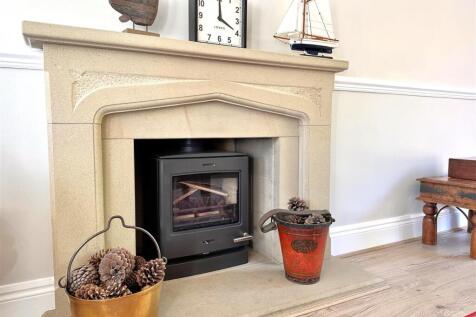 Stone Fireplace &amp; Inset Log Burner 169