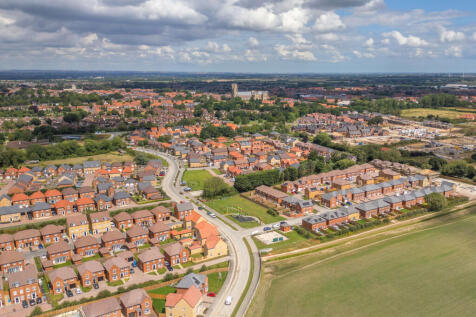 Queens Court and Minster View in Beverley from the air