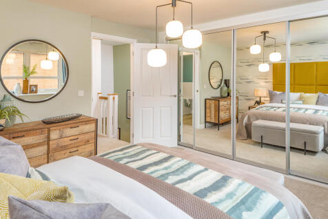 Main double bedroom in the Belmont, 2 bedroom home at St George&#39;s Gate, Newport