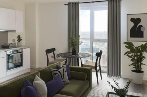 Kitchen/living area with fully integrated appliances