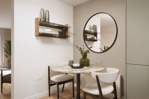 Plus space for a small dining table to enjoy meals