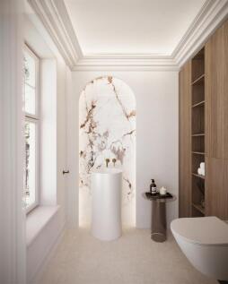 Novello vanity units and Gessi brassware in all ba