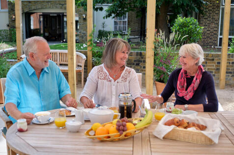 Residents on patio