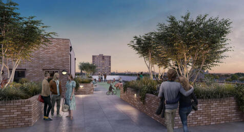 View 7 - Roof Terrace Block FG Dusk