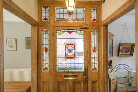 Front door &amp; stained original panels