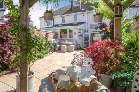 Dining area within gardens