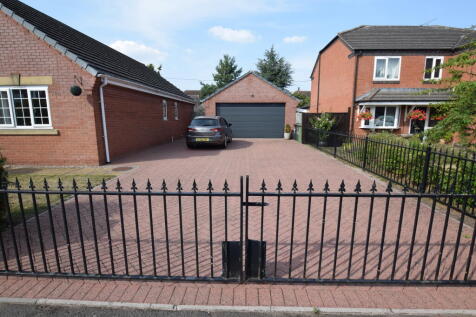 driveway &amp; detached double garage